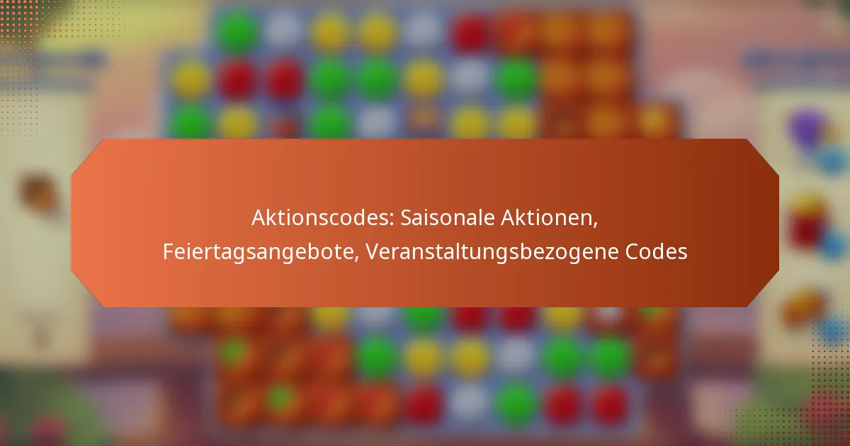 Aktionscodes: Saisonale Aktionen, Feiertagsangebote, Veranstaltungsbezogene Codes
