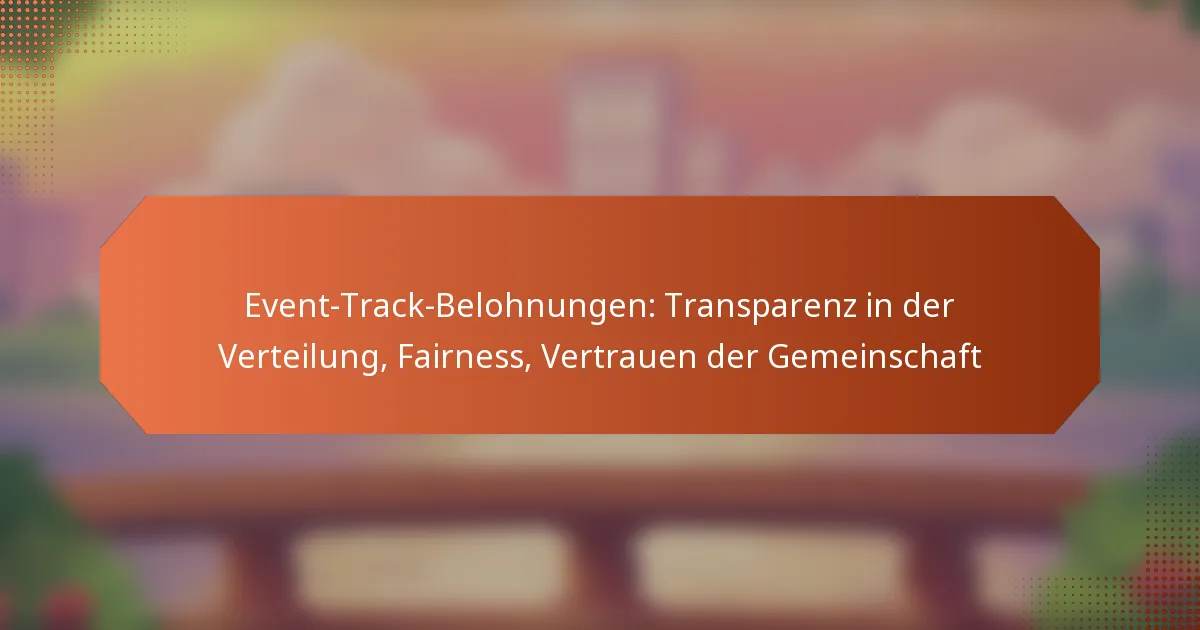 Event-Track-Belohnungen: Transparenz in der Verteilung, Fairness, Vertrauen der Gemeinschaft
