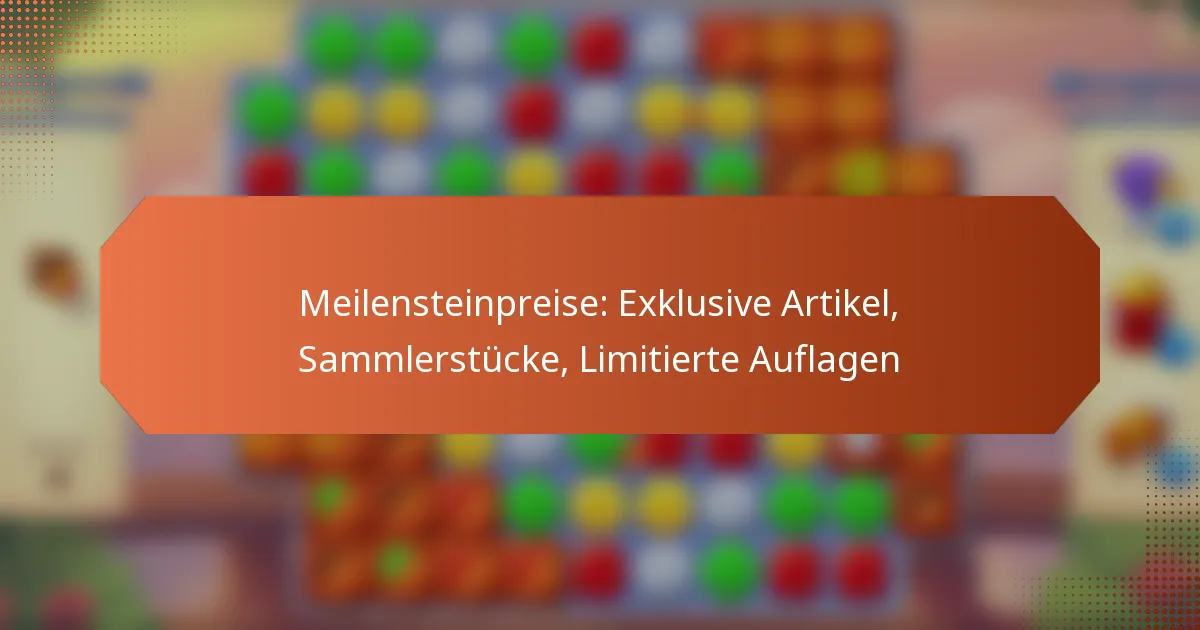 Meilensteinpreise: Exklusive Artikel, Sammlerstücke, Limitierte Auflagen