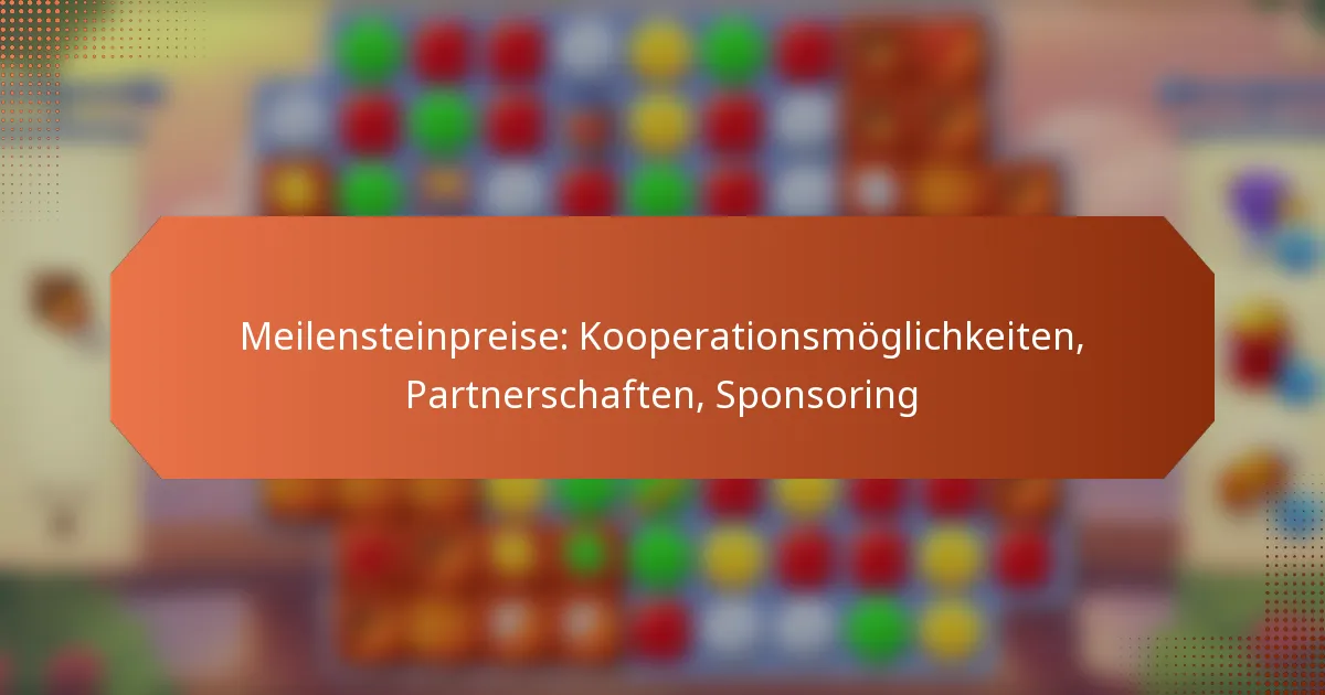 Meilensteinpreise: Kooperationsmöglichkeiten, Partnerschaften, Sponsoring