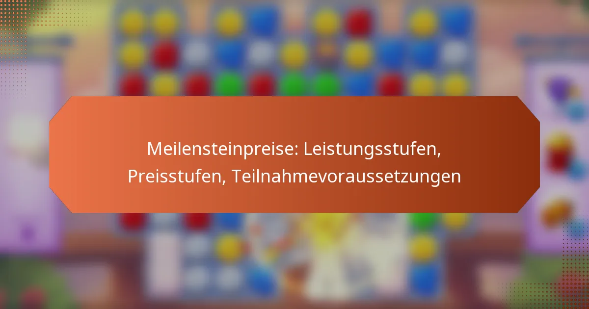 Meilensteinpreise: Leistungsstufen, Preisstufen, Teilnahmevoraussetzungen
