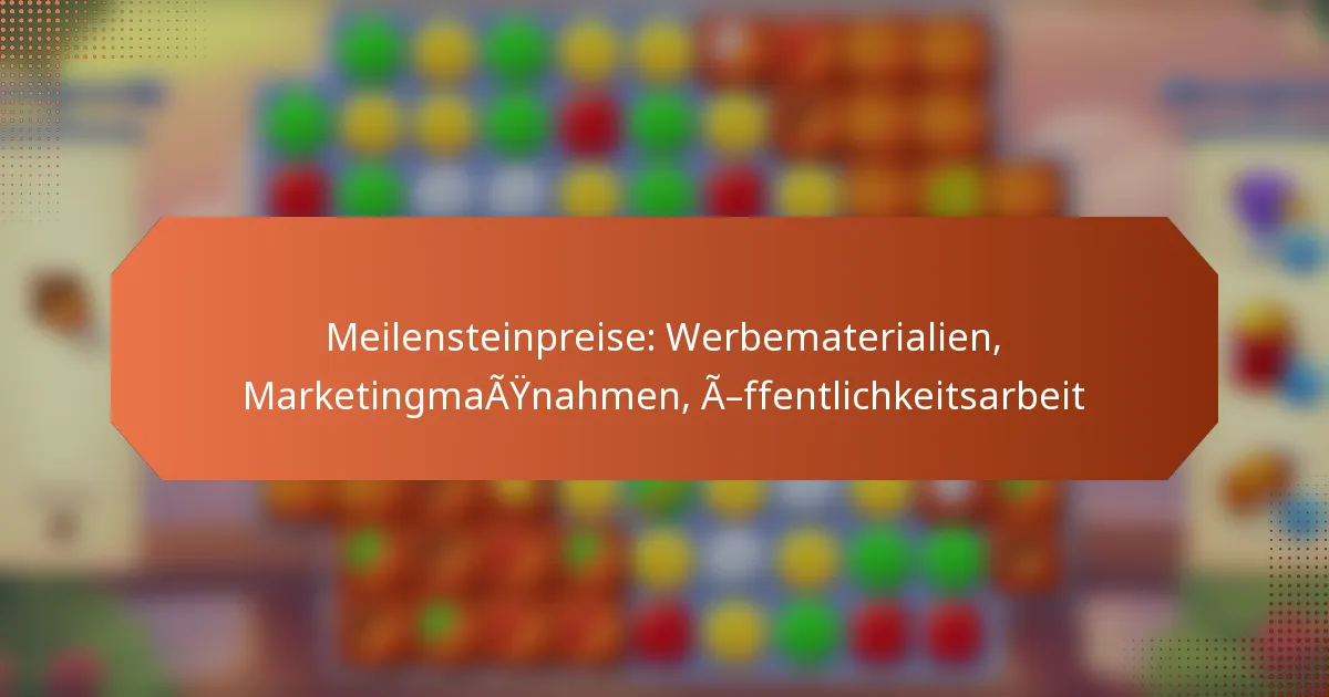 Meilensteinpreise: Werbematerialien, Marketingmaßnahmen, Öffentlichkeitsarbeit