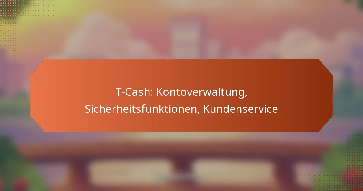 T-Cash: Kontoverwaltung, Sicherheitsfunktionen, Kundenservice