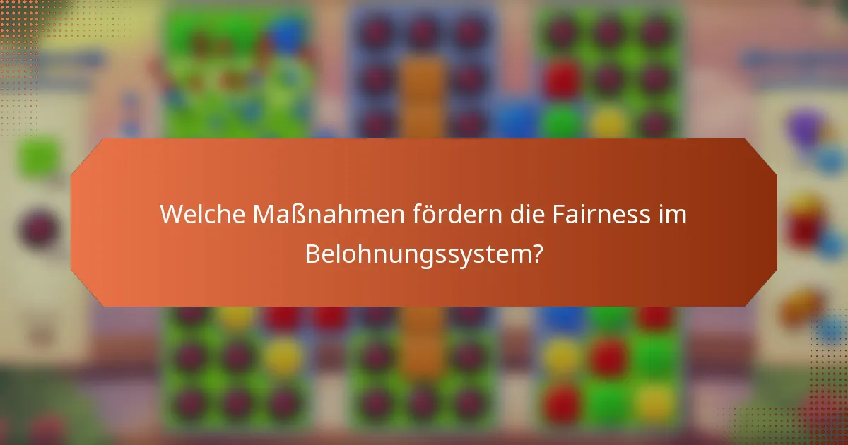 Welche Maßnahmen fördern die Fairness im Belohnungssystem?
