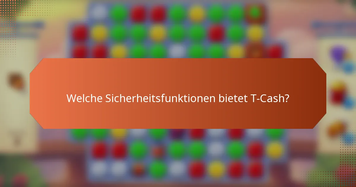Welche Sicherheitsfunktionen bietet T-Cash?